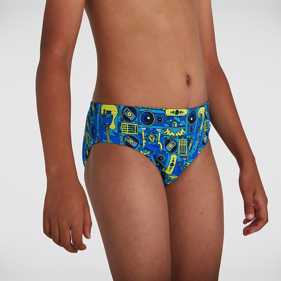Jungen Allover Badehose in Schwarz