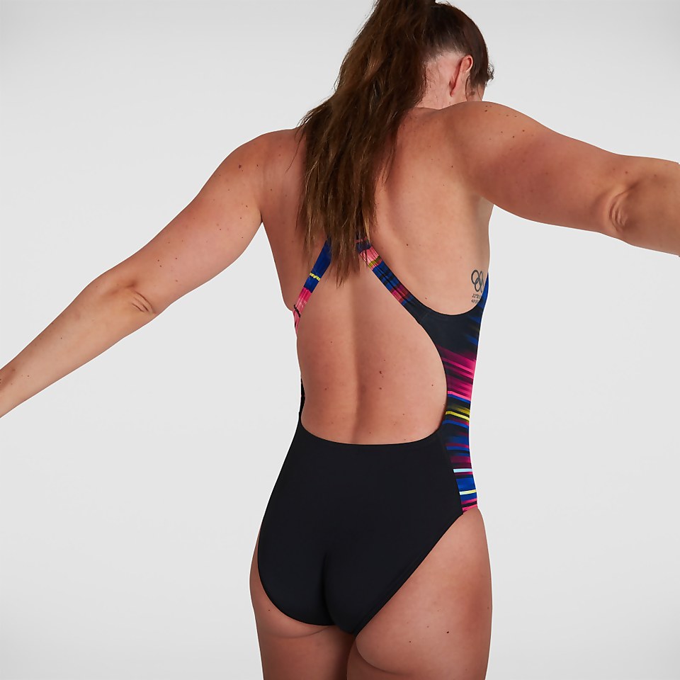 Women's Placement Digital Powerback Swimsuit Black