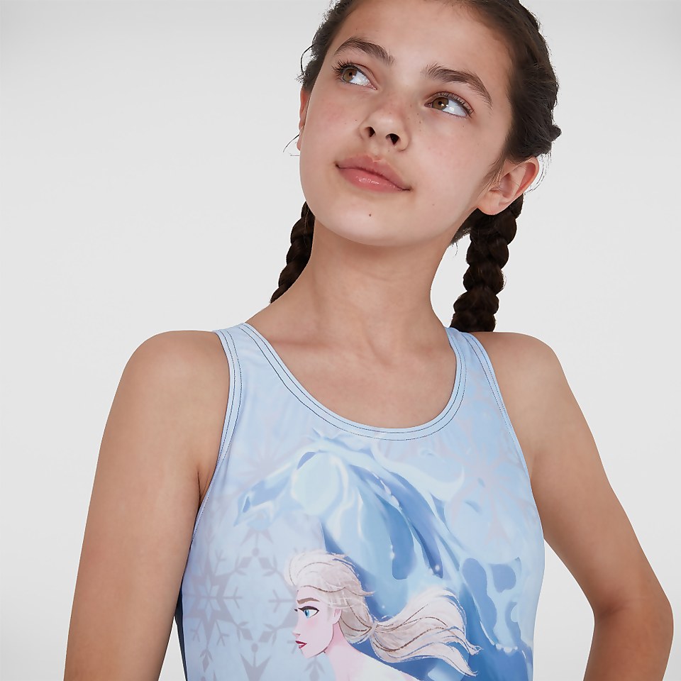 Junior Disney Frozen 2 Elsa Splashback Swimsuit Blue