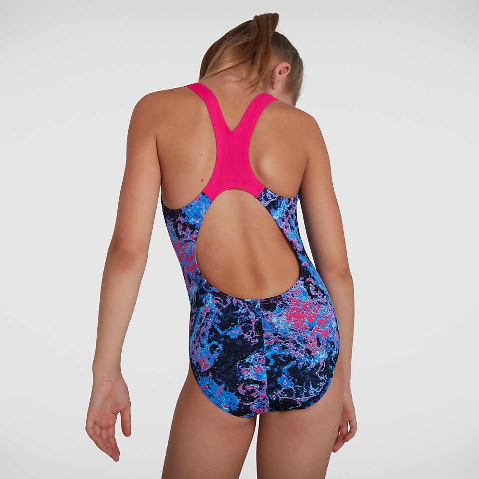 Girls' Allover Splashback Swimsuit Black