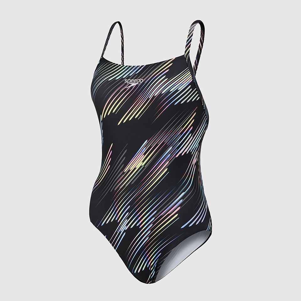 Women's Allover Digital Rippleback Swimsuit Black