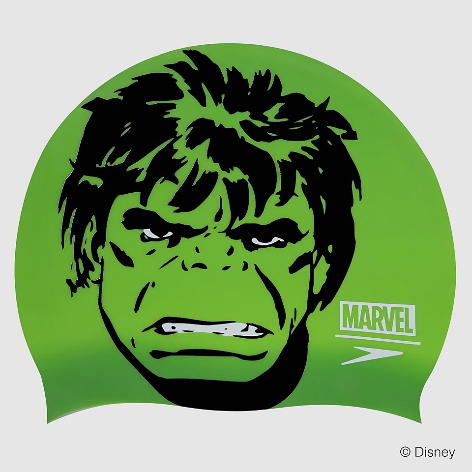 Junior Hulk Print Swim Cap Green