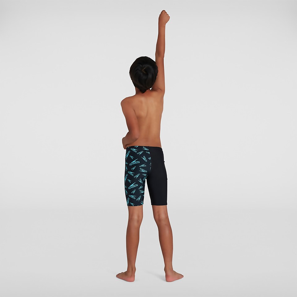 Boys' Boom Logo Allover V Cut Jammer Black