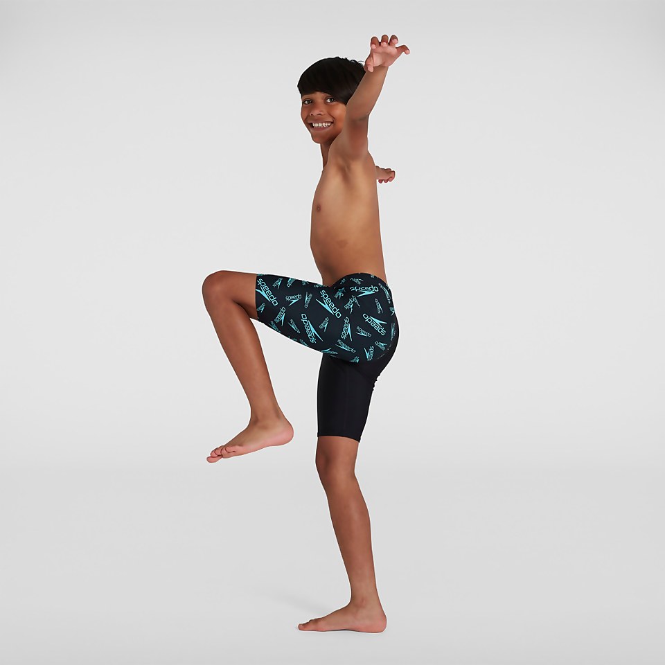 Boys' Boom Logo Allover V Cut Jammer Black