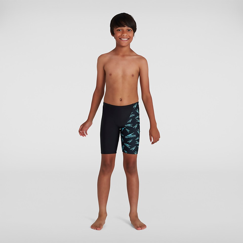 Boys' Boom Logo Allover V Cut Jammer Black