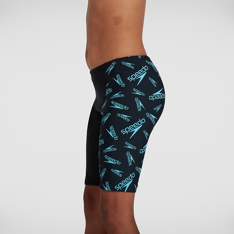 Boys' Boom Logo Allover V Cut Jammer Black