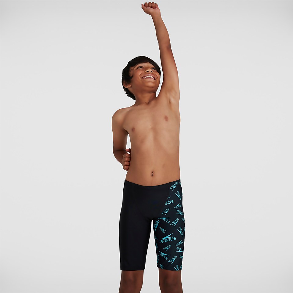 Boys' Boom Logo Allover V Cut Jammer Black