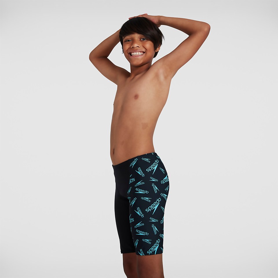 Boys' Boom Logo Allover V Cut Jammer Black