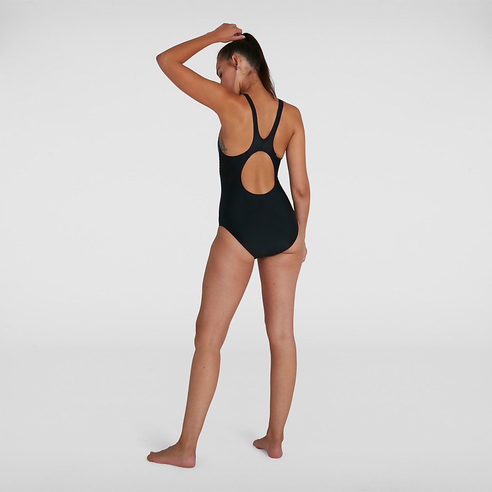 Women's Placement Muscleback Swimsuit Black