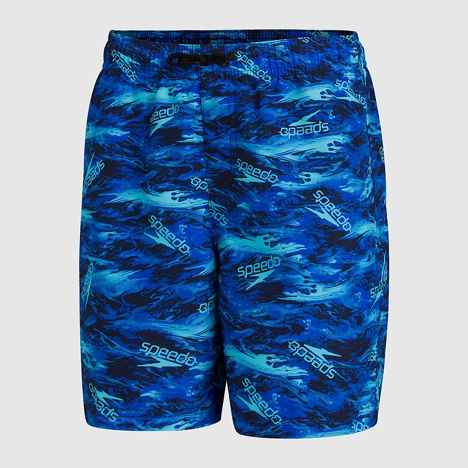 Jungen 15" Badeshorts mit Print in Blau