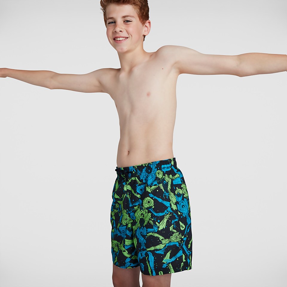 Short de bain Garçon Imprimé 15 pouces Noir