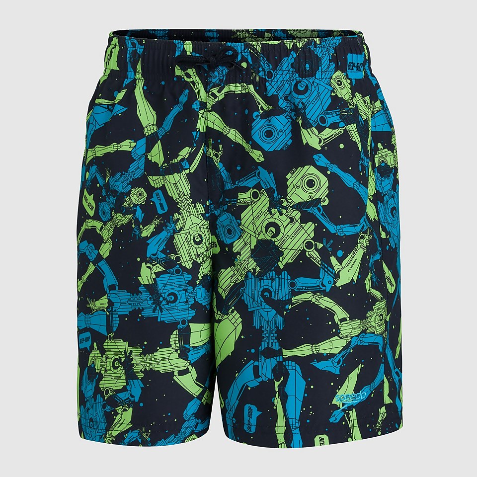 Short de bain Garçon Imprimé 15 pouces Noir