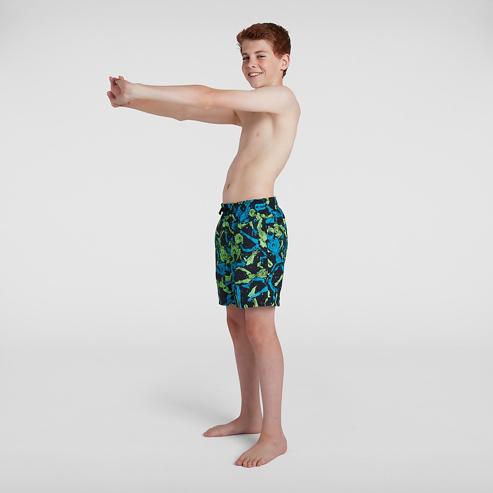 Short de bain Garçon Imprimé 15 pouces Noir