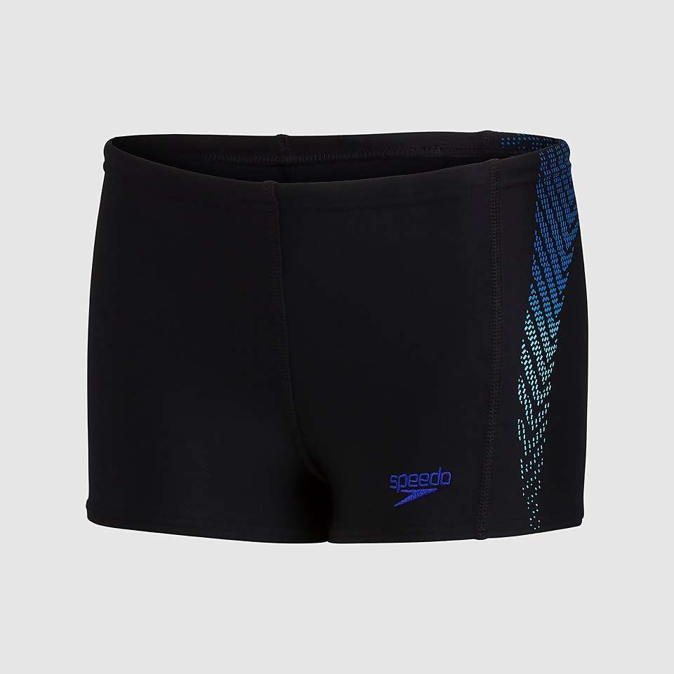 Jungen Plastisol Placement Aquashorts in Schwarz