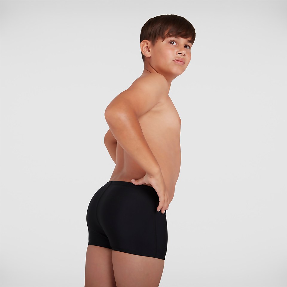 Jungen Plastisol Placement Aquashorts in Schwarz