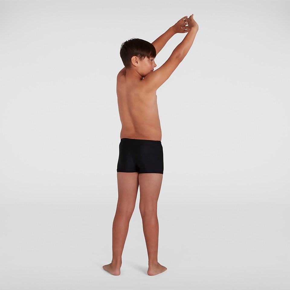 Jungen Plastisol Placement Aquashorts in Schwarz