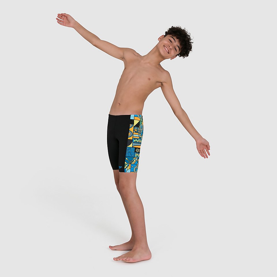Boys' Allover Panel Jammer Black