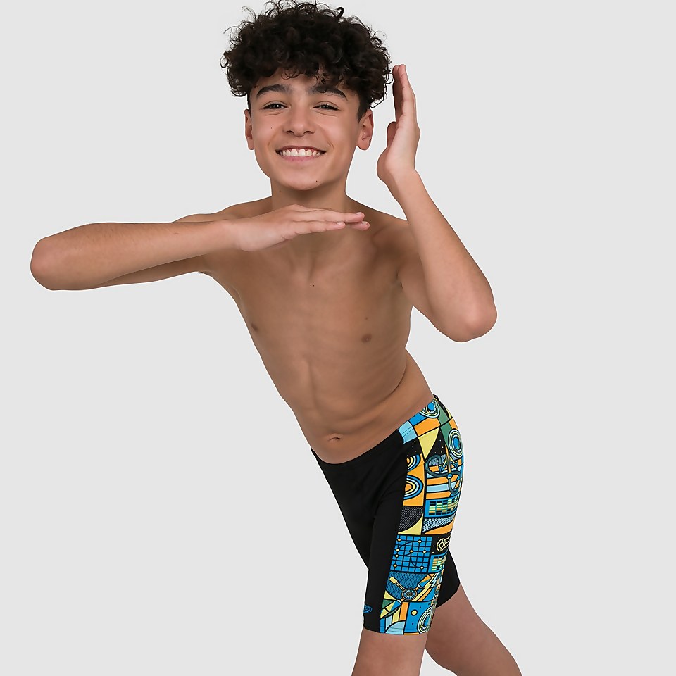 Boys' Allover Panel Jammer Black
