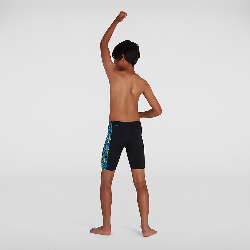 Jungen Allover Panel Schwimmhose in Schwarz