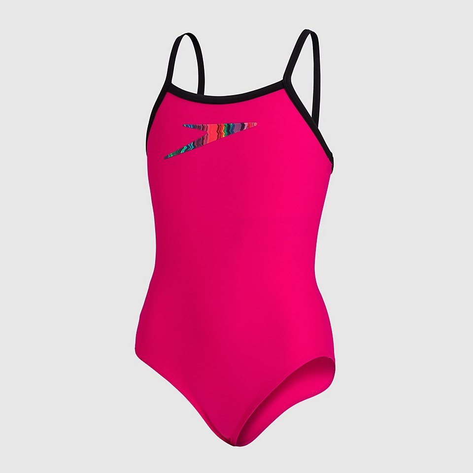 Maillot de bain Fille Digital Plastisol Placement Bretelles fines Noir