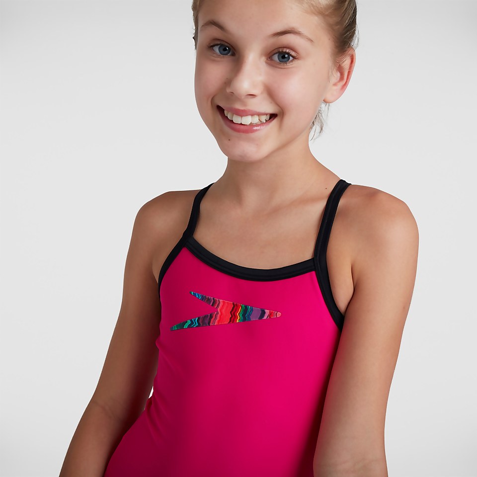Maillot de bain Fille Digital Plastisol Placement Bretelles fines Noir