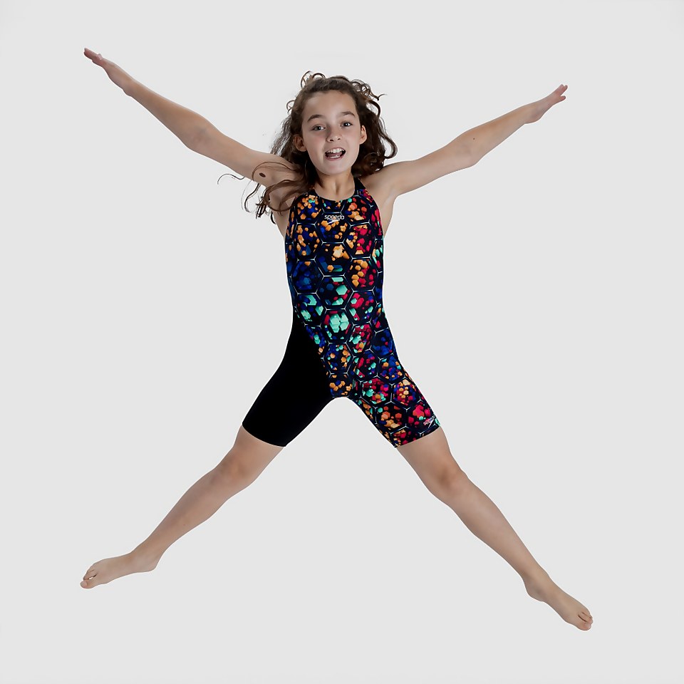 Mädchen Fastskin Junior Endurance+ Openback Kneeskin in Schwarz