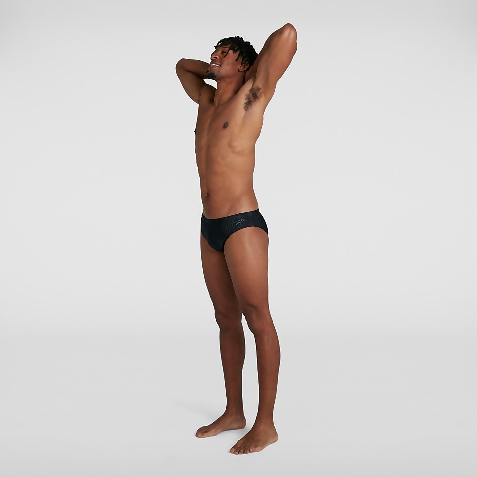 Men's Hexagonal Tech Placement 7cm Brief Black