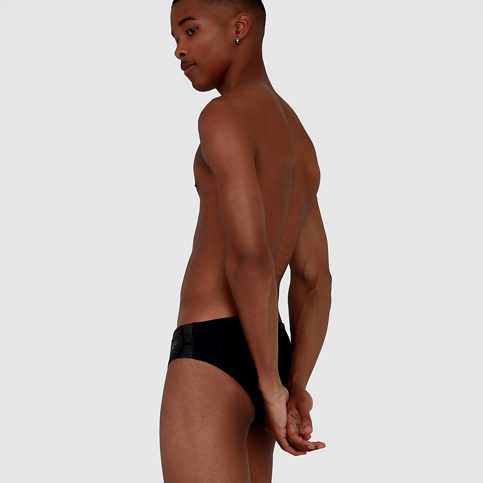 Men's Hexagonal Tech Placement 7cm Brief Black