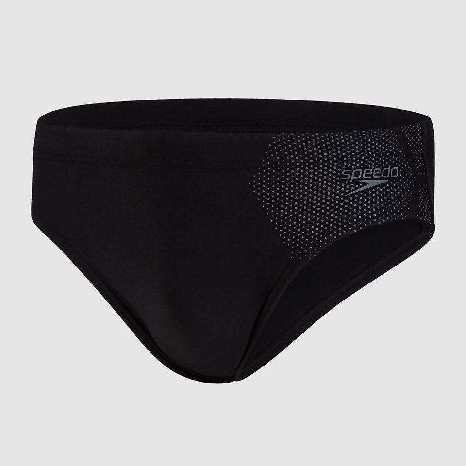Men's Hexagonal Tech Placement 7cm Brief Black | Speedo UK