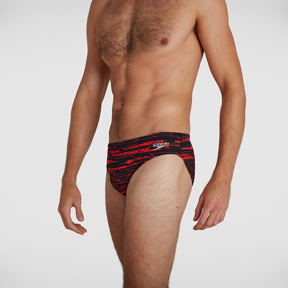 Herren Allover 7 cm Badehose in Schwarz