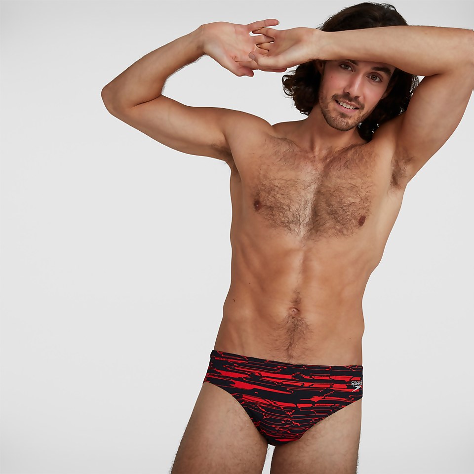 Herren Allover 7 cm Badehose in Schwarz