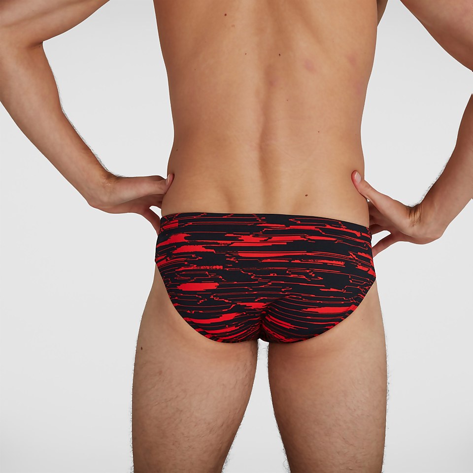 Herren Allover 7 cm Badehose in Schwarz