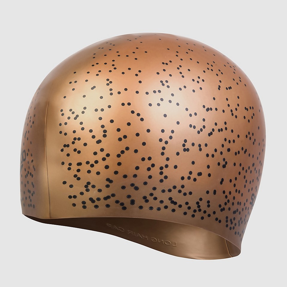 Unisex Long Hair Badekappe mit Print in Gold