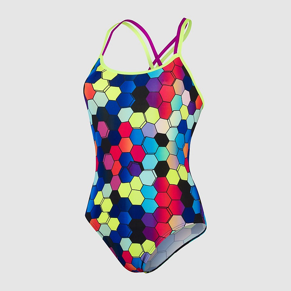 Women's Allover Double Crossback Swimsuit Yellow