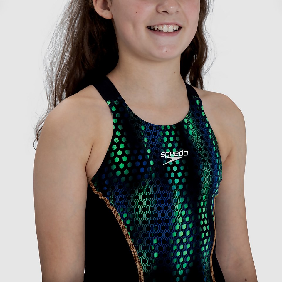 Girls' Fastskin Junior LZR Racer X Openback Kneeskin Blue