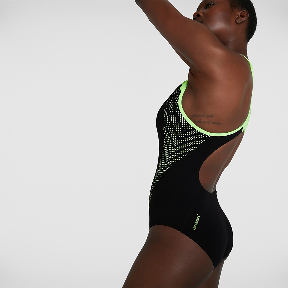 Women's Placement Laneback Swimsuit Black