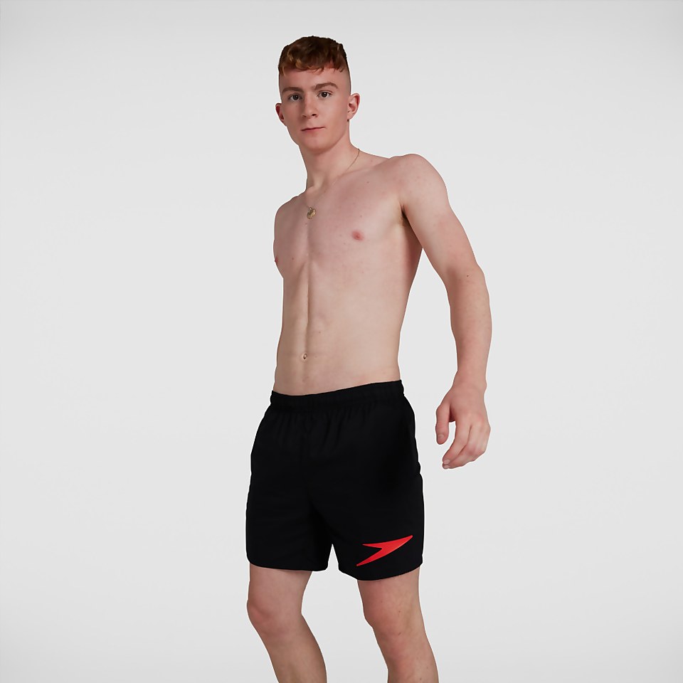 Herren Sport Logo 16" Badeshorts in Schwarz