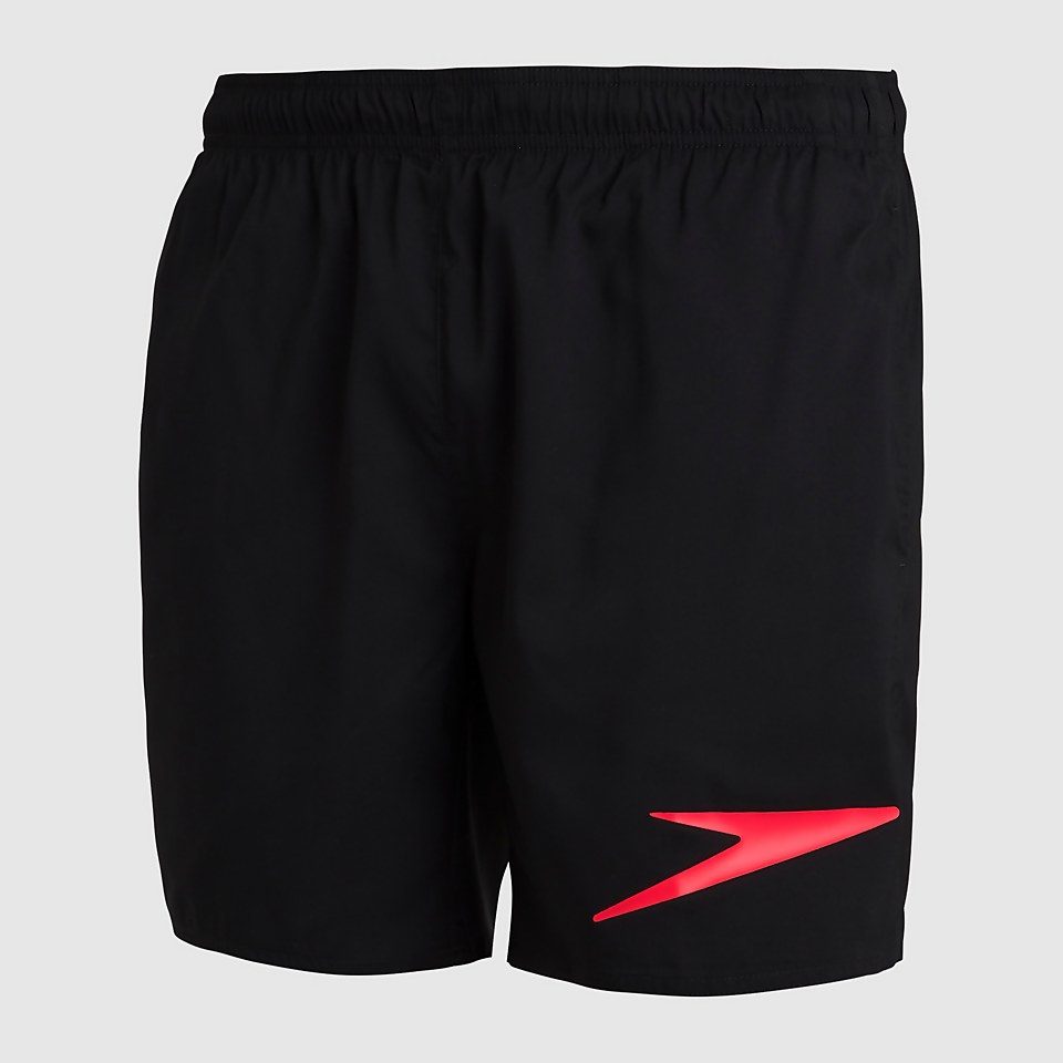 Herren Sport Logo 16" Badeshorts in Schwarz