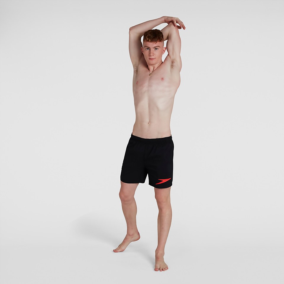 Herren Sport Logo 16" Badeshorts in Schwarz