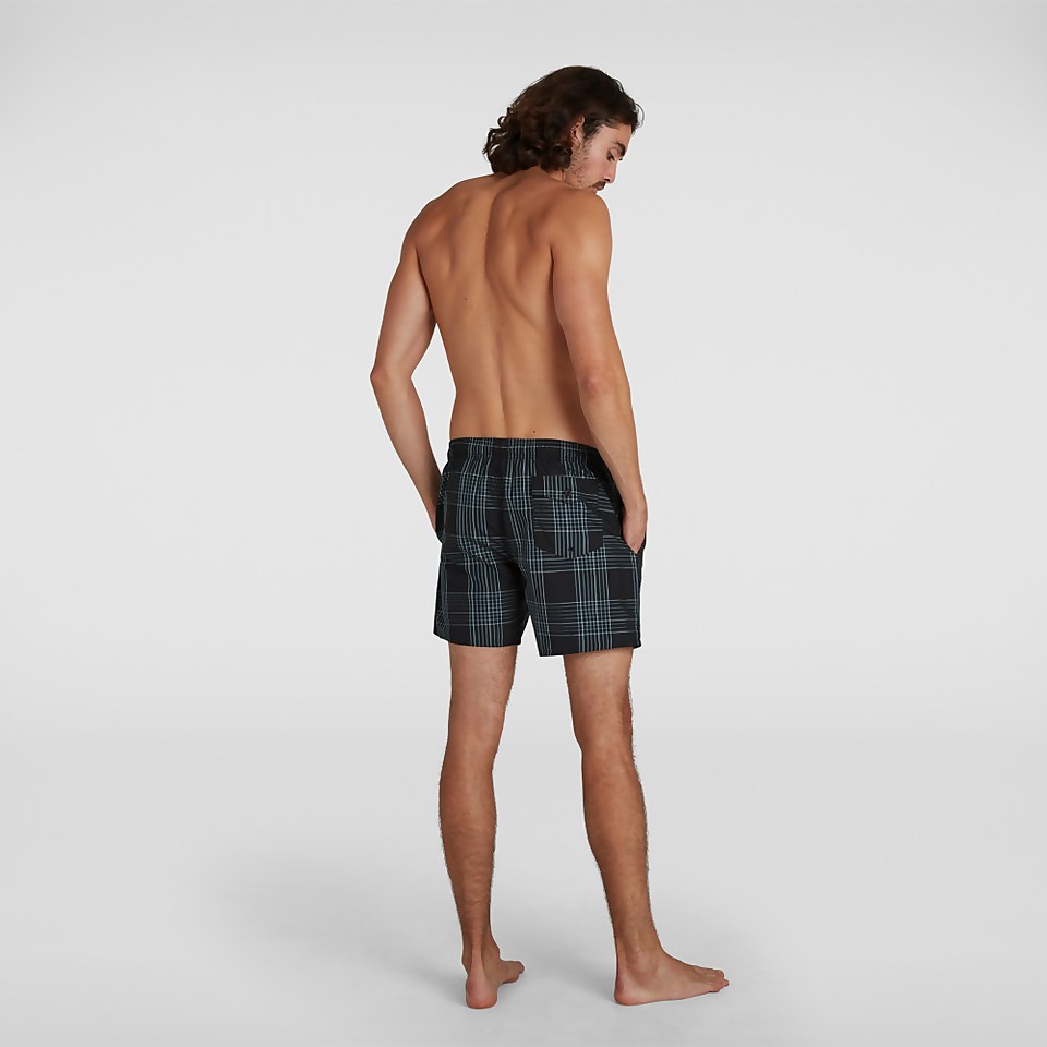 Herren Check Leisure 16" Badeshorts in Schwarz