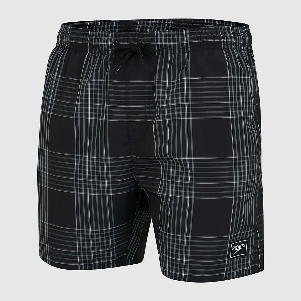 Herren Check Leisure 16" Badeshorts in Schwarz