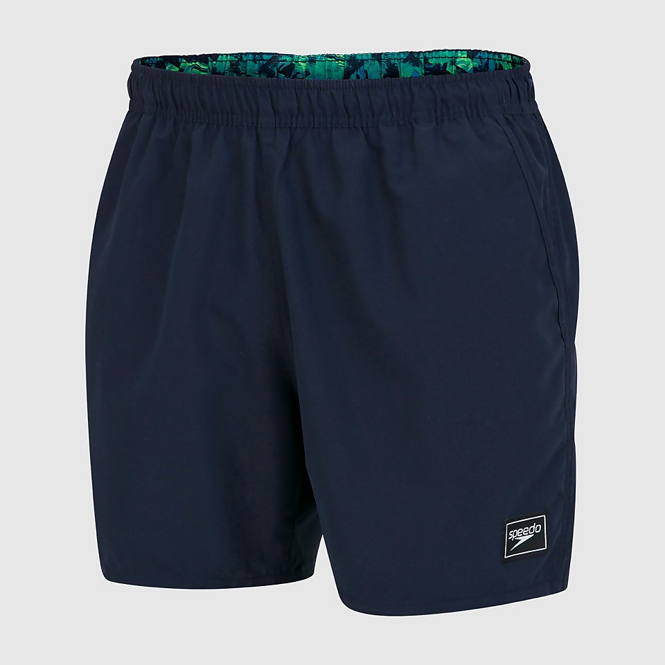 Men's Printed Trim 16" Swim Short Navy