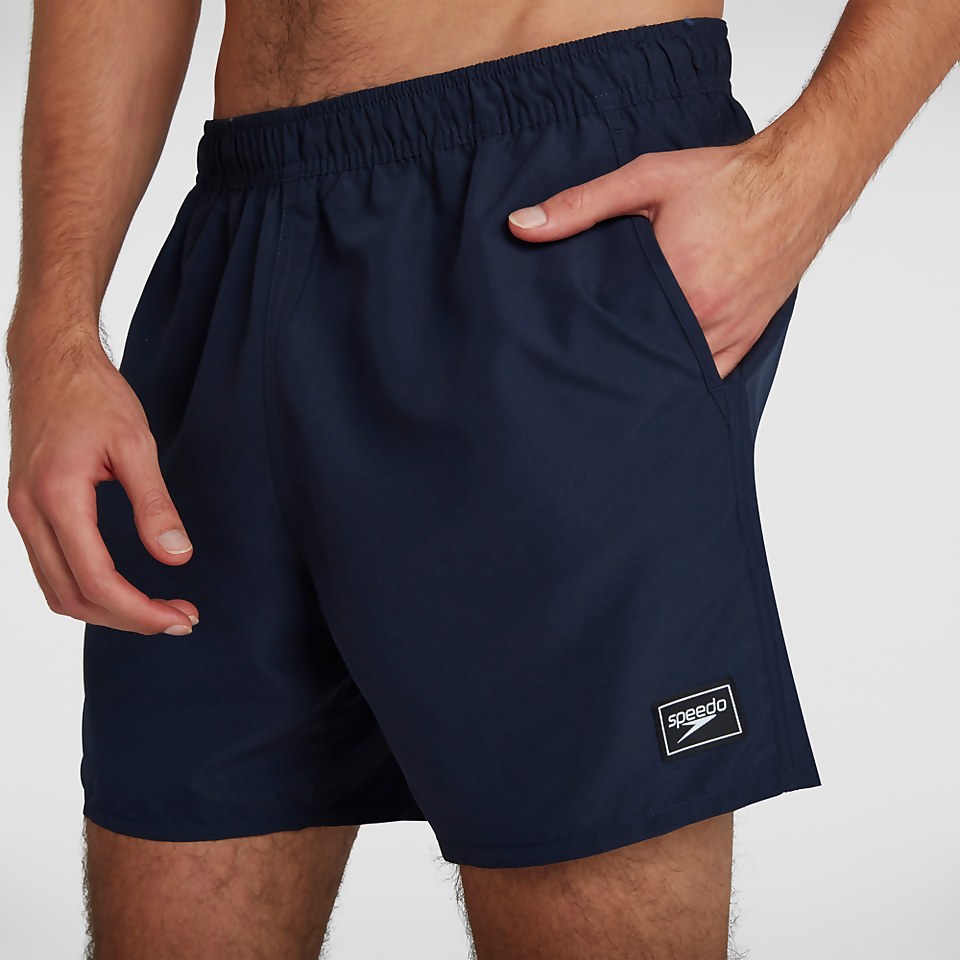 Men's Printed Trim 16" Swim Short Navy