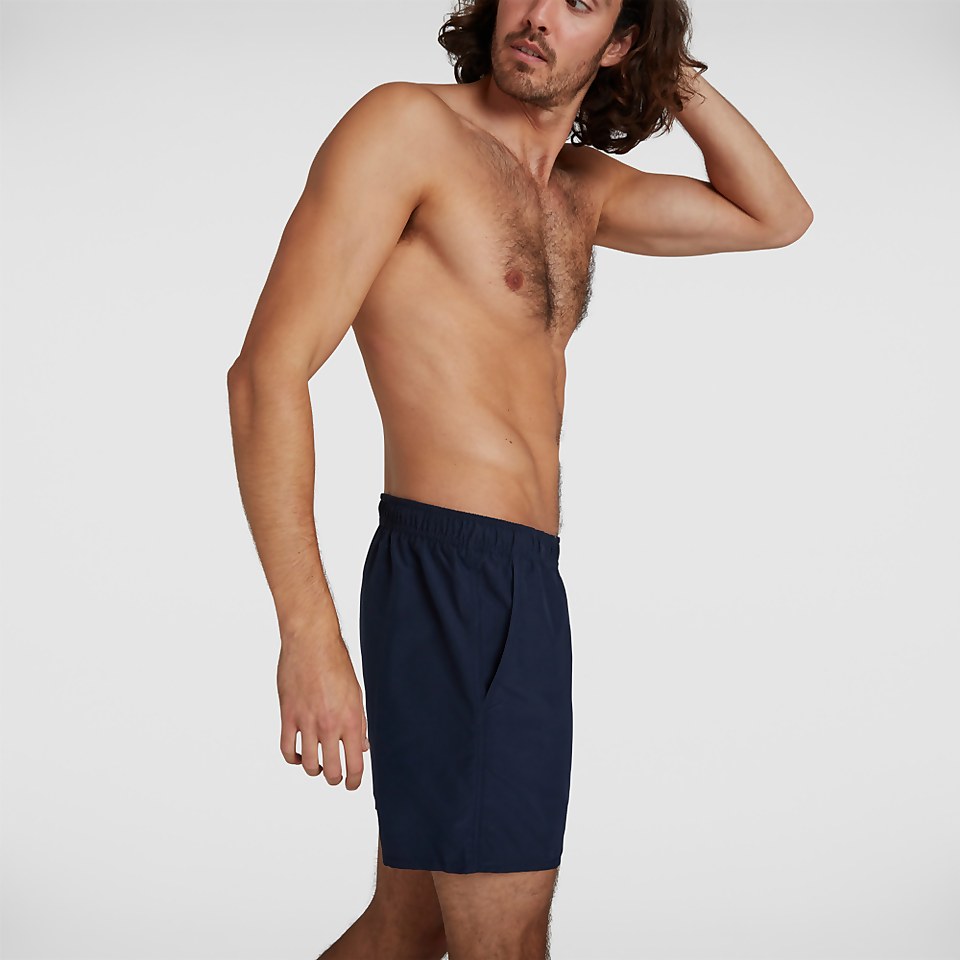 Men's Printed Trim 16" Swim Short Navy