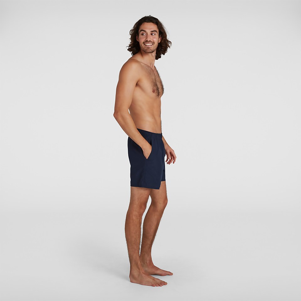 Men's Printed Trim 16" Swim Short Navy