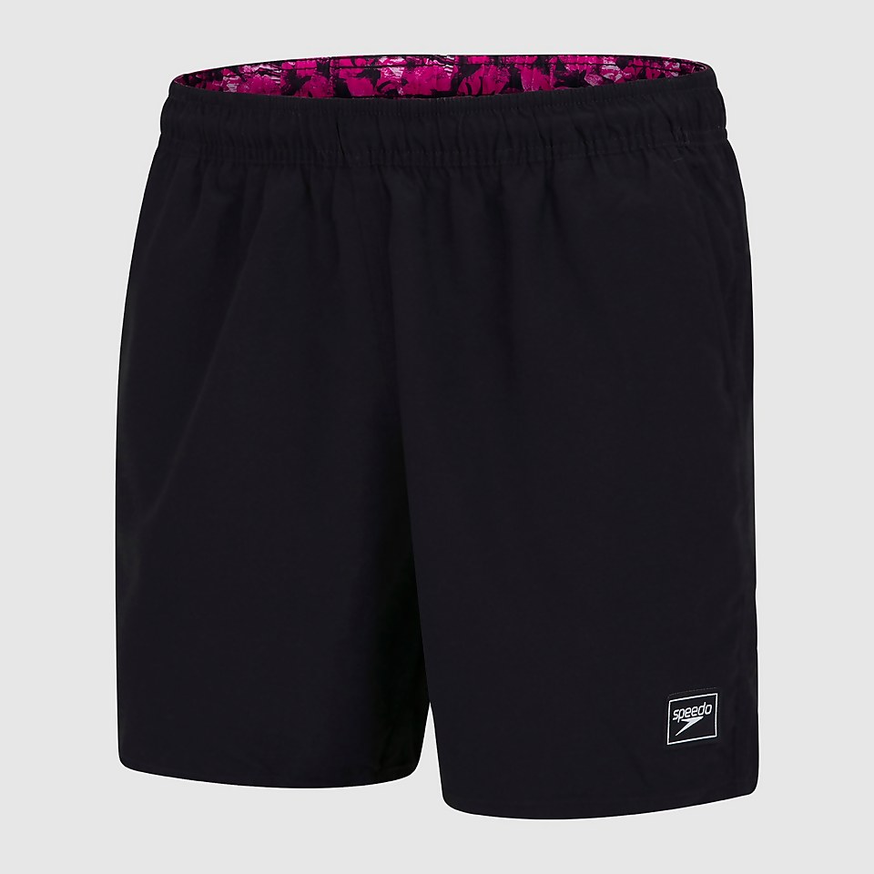 Men's Printed Trim 16" Watershort Black
