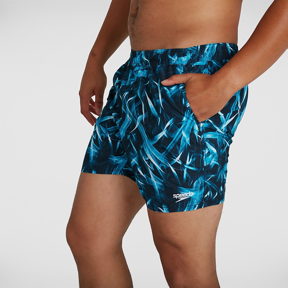 Men's Printed Leisure 16" Swim Short Navy