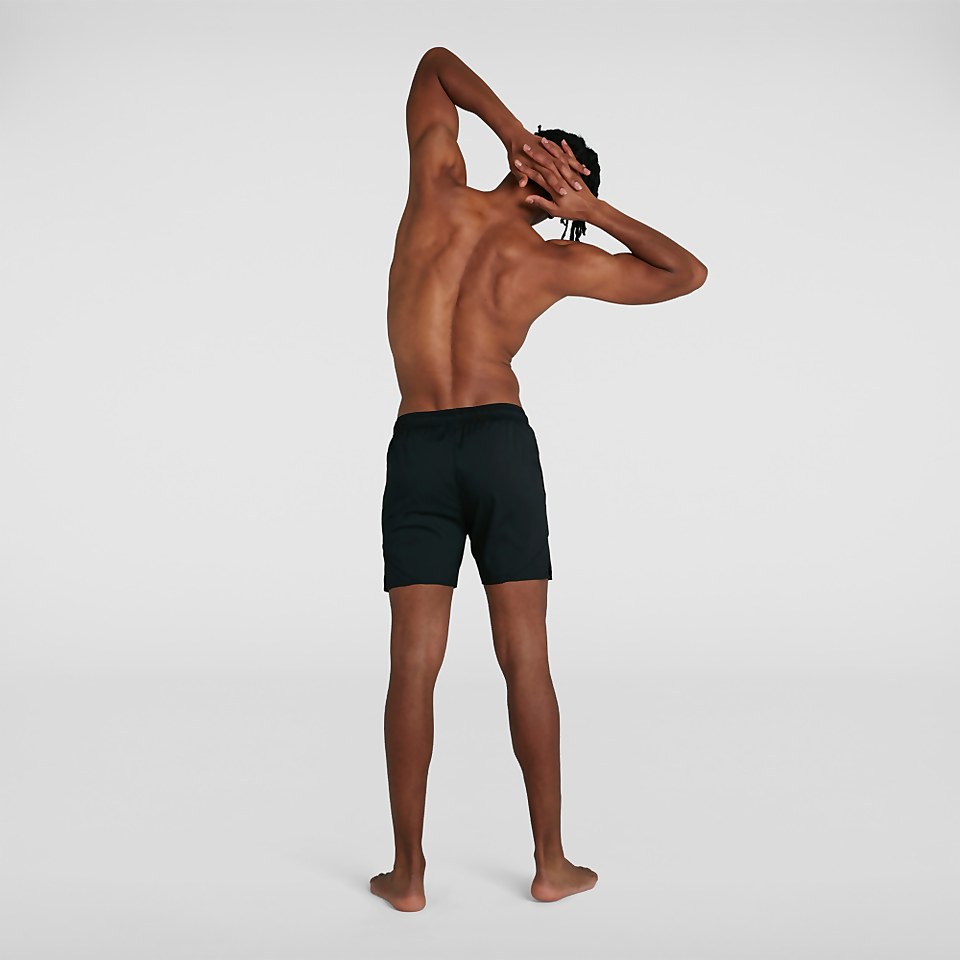 Men's Sport Printed 16" Swim Short Black