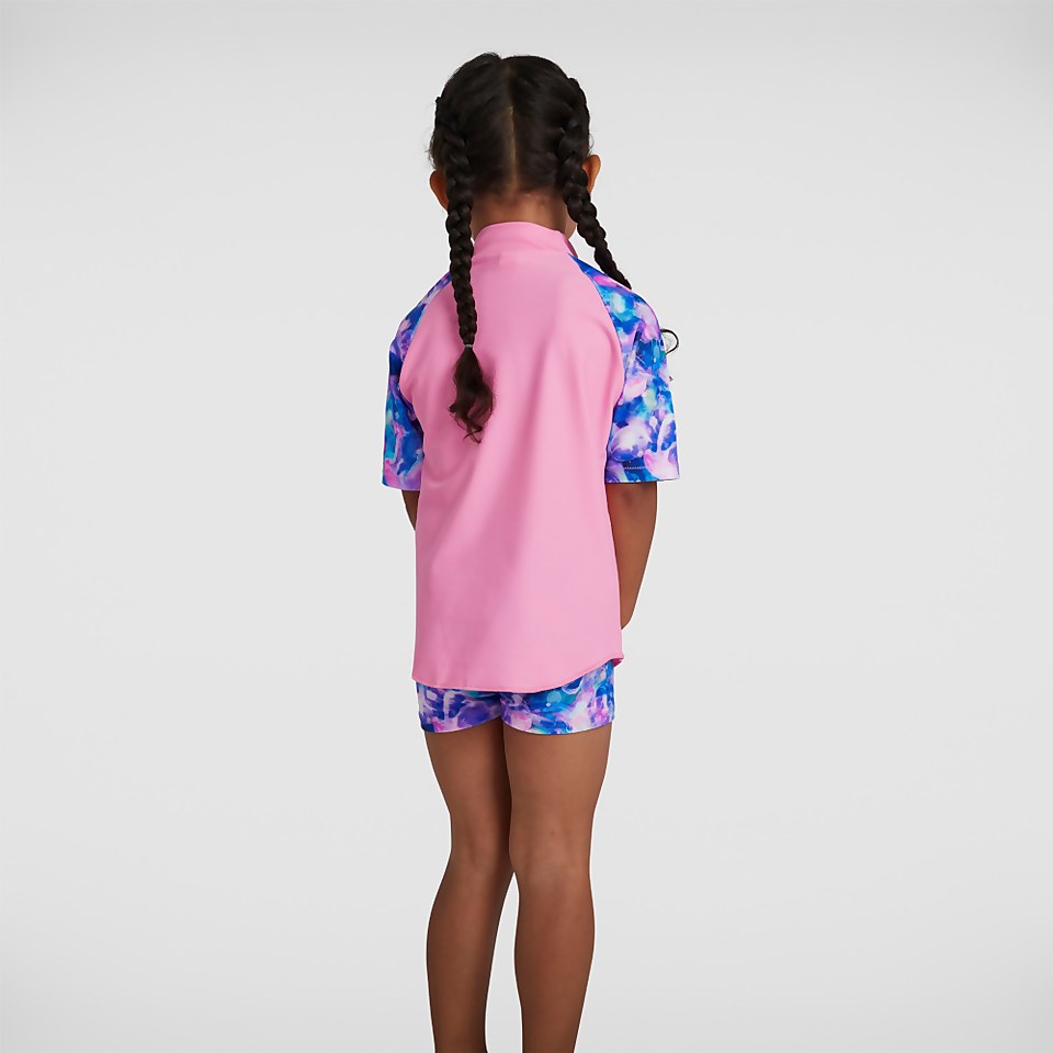 Haut de protection solaire et short Bébé fille Rose