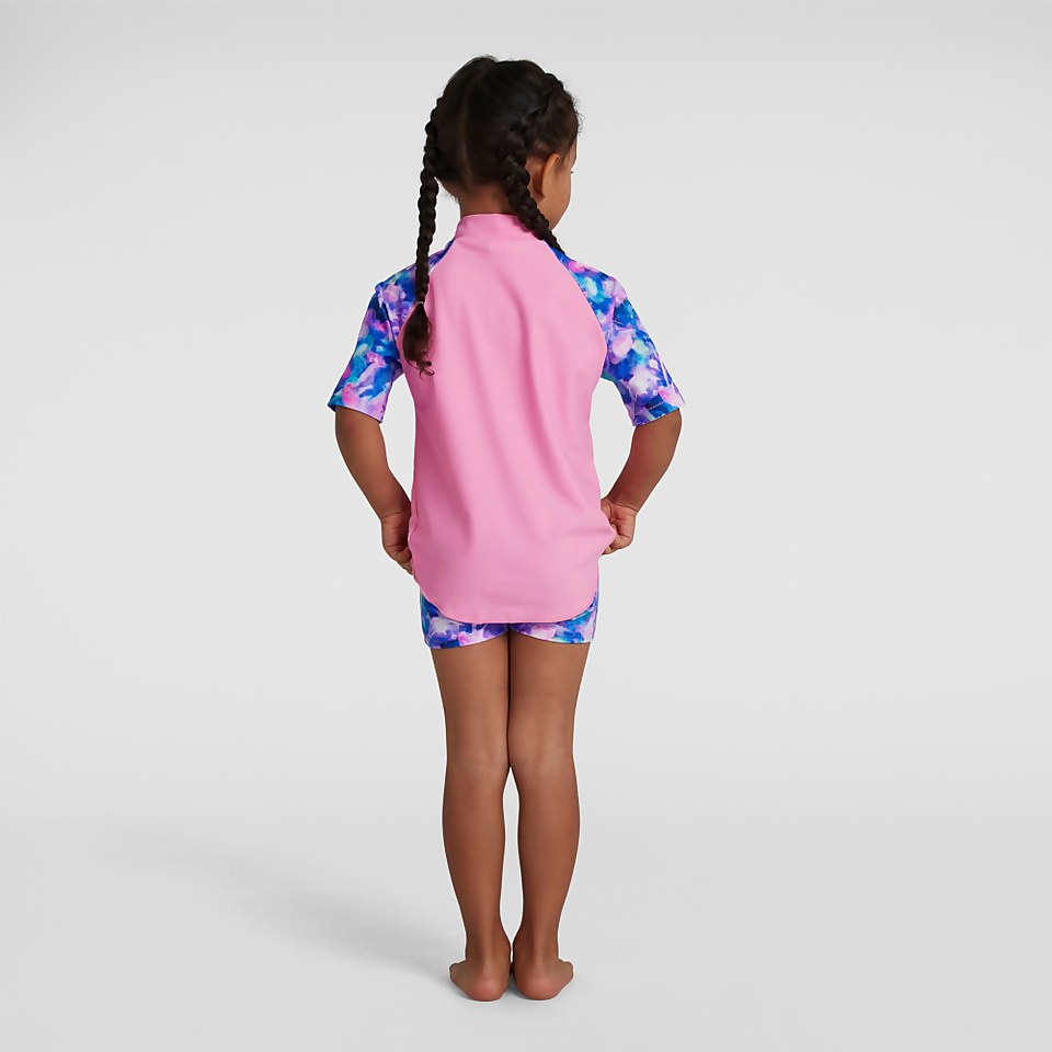 Haut de protection solaire et short Bébé fille Rose